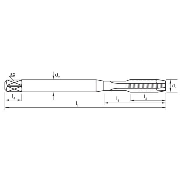 T840 Drawing - Tap 6HX B Gun NH+ DIN371 PM-Co TiCN