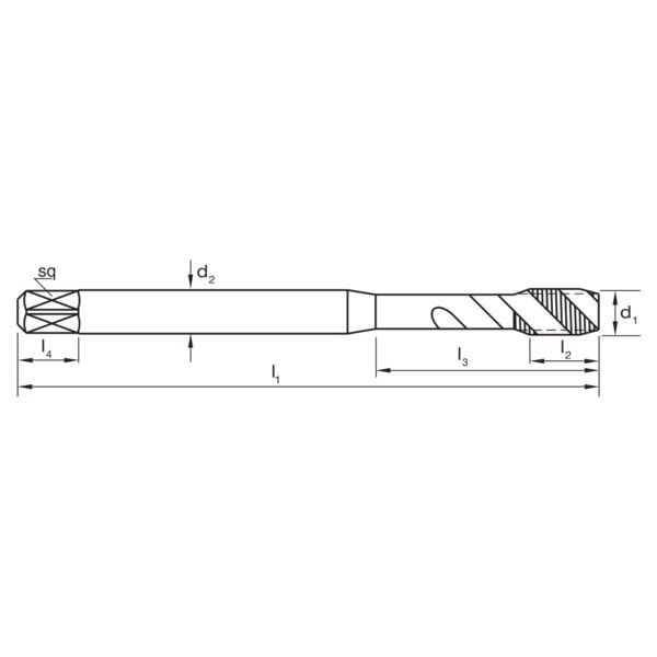 T847 Drawing - Tap 2BX C R45 NH+ DIN2184-1 PM-Co TiCN
